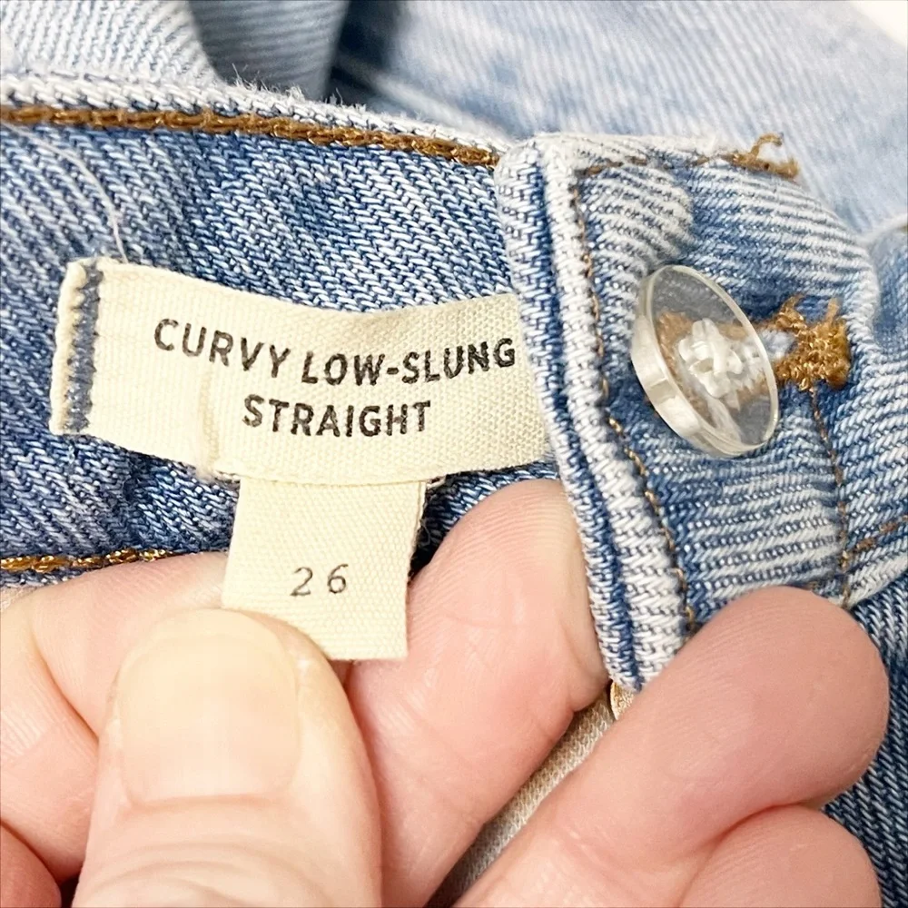 Madewell‎ Curvy Low-Slung Straight Jeans 26 light wash 100% cotton crossover